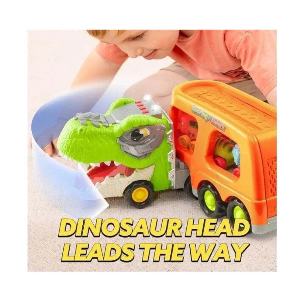 Toddler Car Toys for 1 2 3 4 Year Old Boy Birthday Gifts 5-in-1 Dinosaur Tran...